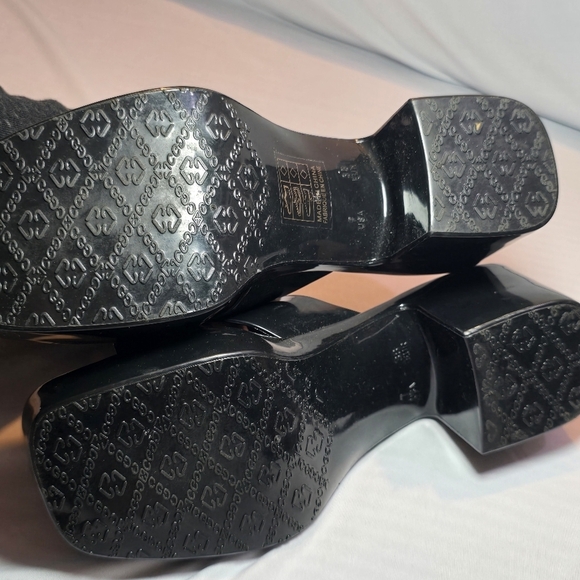 Jeffrey Campbell Black Bubblegum Block Heels Platform Rubber Plastic, Sz 7 - Picture 7 of 8